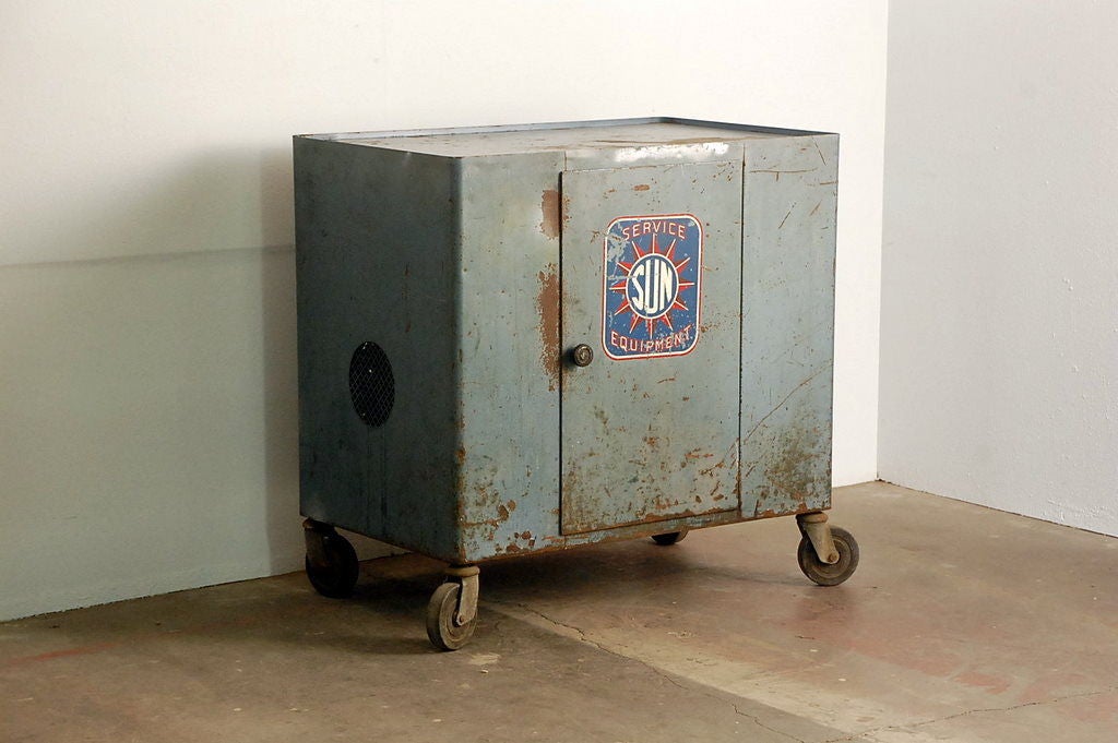 Painted Coolest Industrial Bar Cart on Wheels