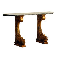 Gilt bronze and marble French 40's console