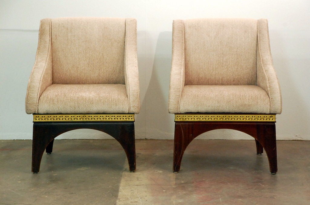 Pair of orientalist French slipper chairs