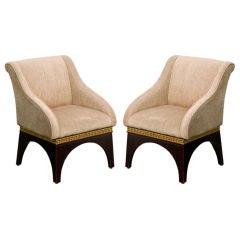 Pair of orientalist French slipper chairs