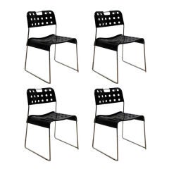 Set of Four Cool 'Omstack' Perforated Metal Chairs by Rodney Kinsman 8