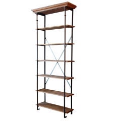 Tall French industrial bookcase / shelves