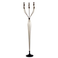 6 arm brass floor lamp in the style of Jean Royere