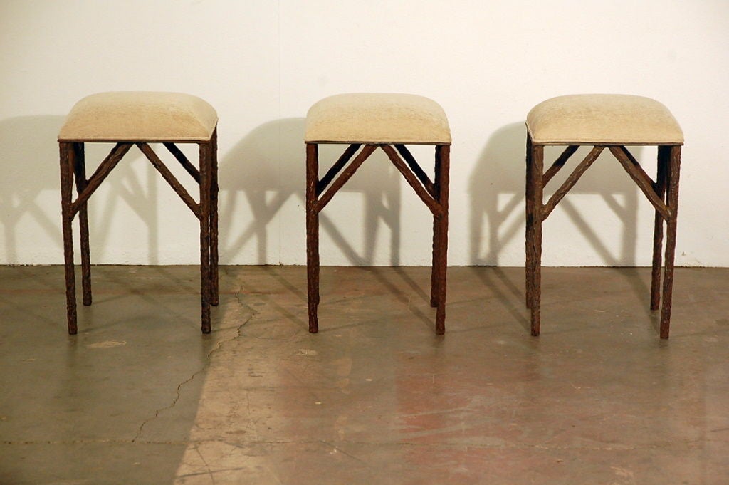 Set of 3 one-of-a-kind industrial stools
