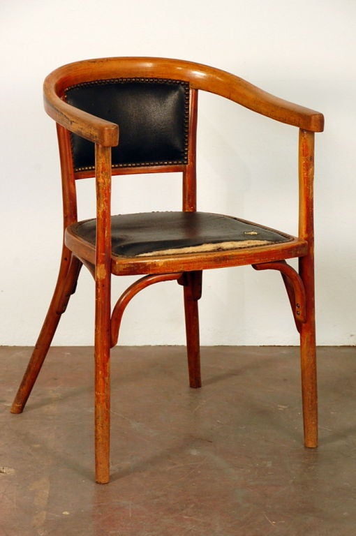 Set of 7 + 1 French bistro early 20th century dining chairs 6