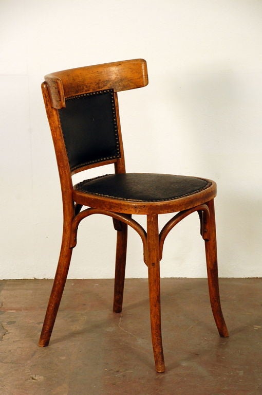Set of 7 + 1 French bistro early 20th century dining chairs 3