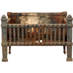 Neoclassical wrought iron fireplace insert