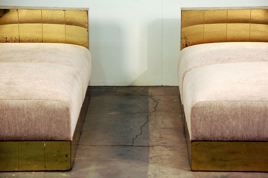 American Rare vertical Cityscape sofa(s) by Paul Evans