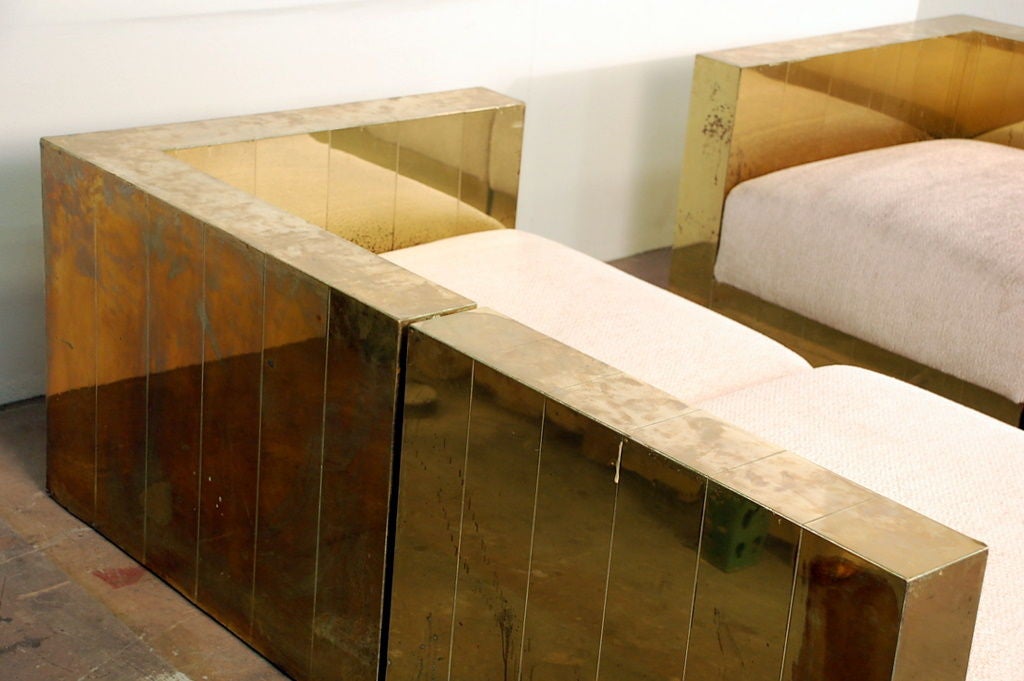 Rare vertical Cityscape sofa(s) by Paul Evans 1