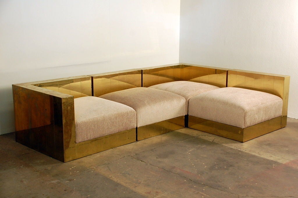 Rare vertical Cityscape sofa(s) by Paul Evans 2