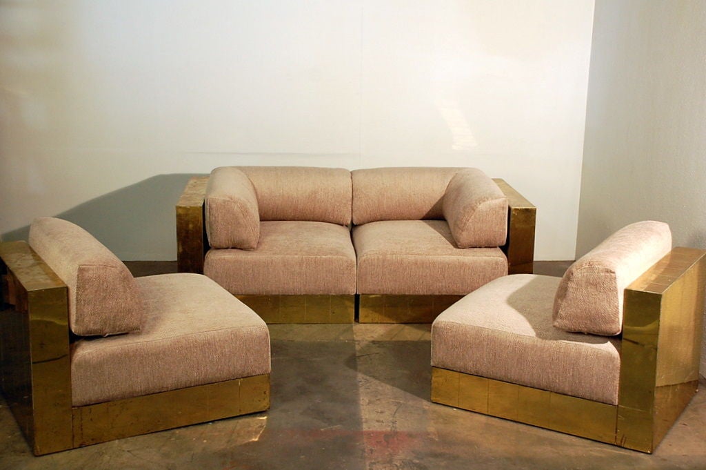 Rare vertical Cityscape sofa(s) by Paul Evans 5