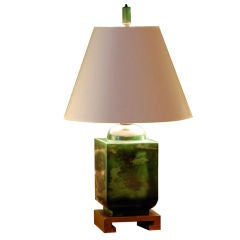 Vintage Elegant Chinese inspired ceramic lamp with custom shade