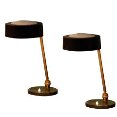 Pair of articulated table / desk lamps by Charlotte Perriand