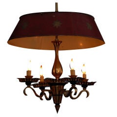 French 40
s gilt bronze and tole chandelier
