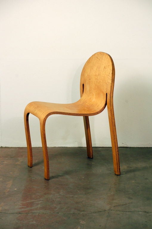 Sculptural bentwood chair in the style of Hans Pieck. 18 in. seat height.