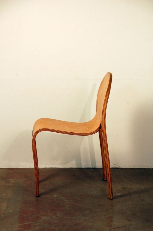 Mid-20th Century Sculptural bentwood chair in the style of Hans Pieck