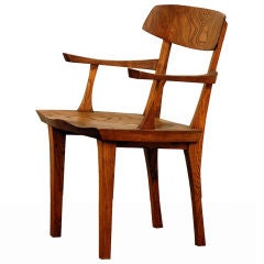 Sculptural oak craftsman side / desk chair