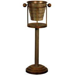 Silvered Champagne bucket on stand by Larry Laslo for Towle
