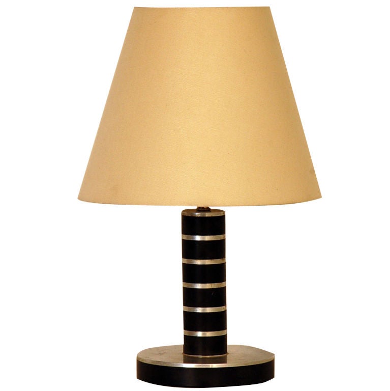 Chic Bakelite And Aluminum Desk Lamp With Custom Shade