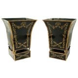 Pair Louis XVI Style Tole Cachepot (GMD#2539)