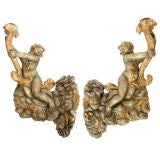Monumental 18th C. Heraldic Candle Sconces (GMD#2567)