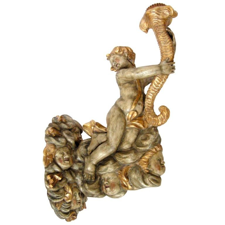 Monumental 18th C. Heraldic Candle Sconces (GMD#2567)