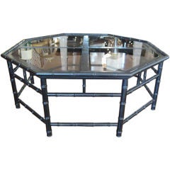 OCTAGONAL FAUX BANBOO COFFEE TABLE