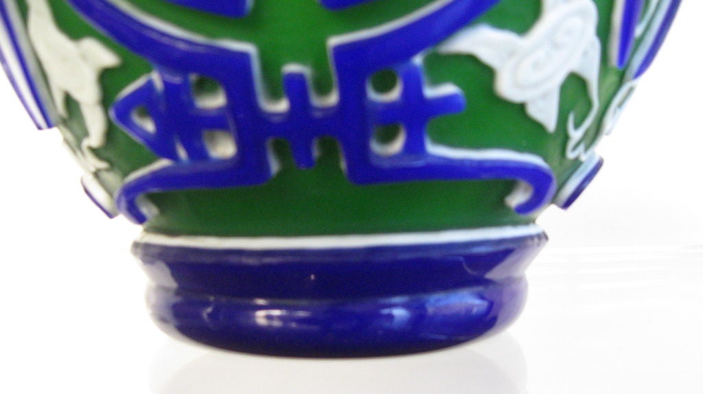 Four Color Incised Peking Glass Jar 5