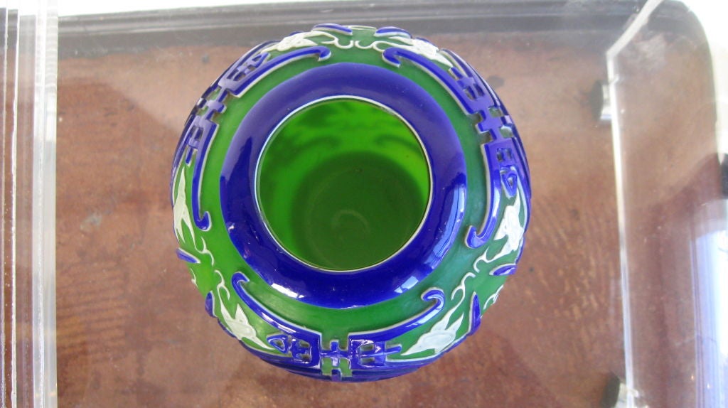 Four Color Incised Peking Glass Jar 6