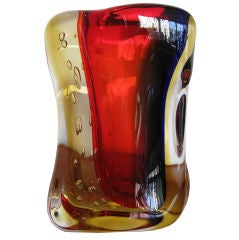 FREE FORM MURANO GLASS VASE SOMMERSO THECNIQUE