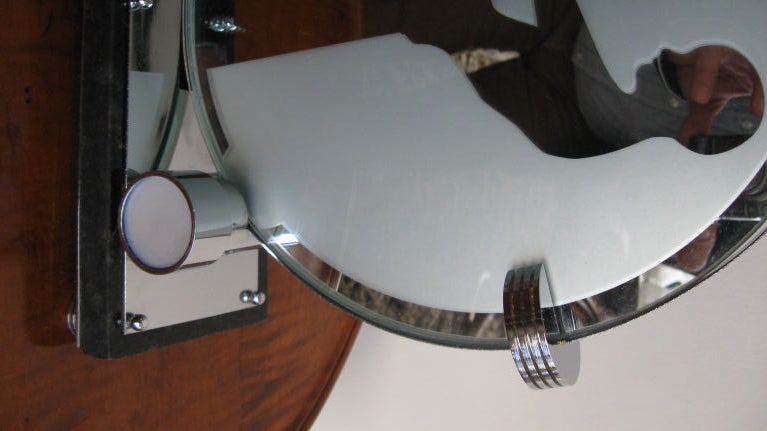 Chrome SINGLE ART DECO MIRRORED GLASS TABLE LAMP