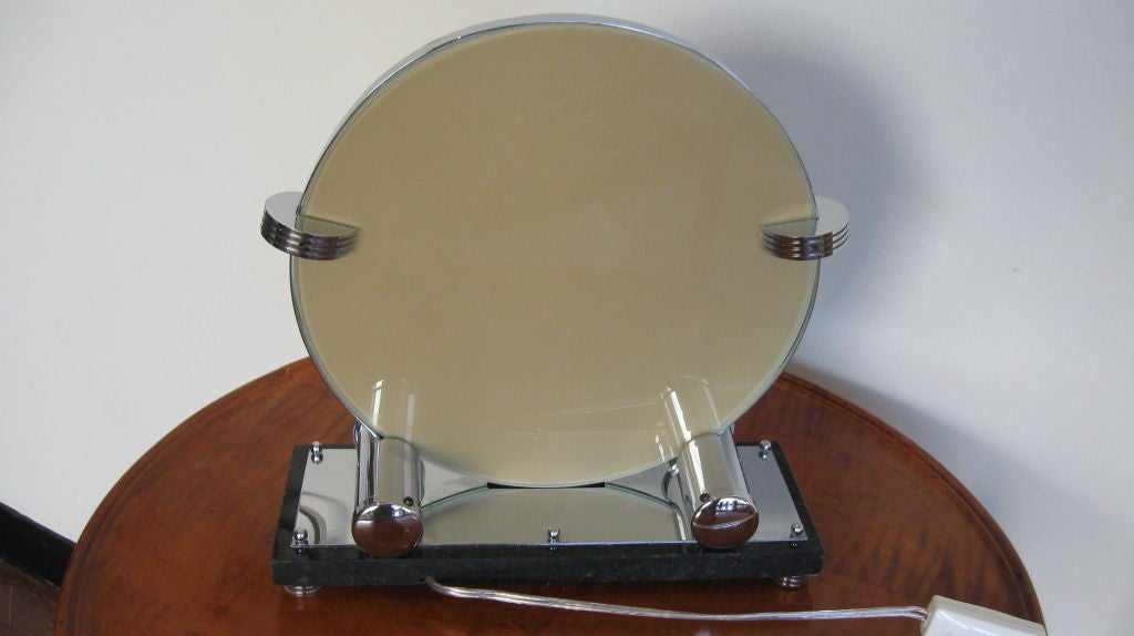 SINGLE ART DECO MIRRORED GLASS TABLE LAMP 4