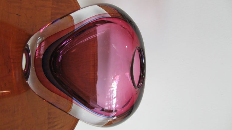 TALL TEAR DROP MURANO GLASS VASE SOMMERSO THECNIQUE