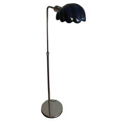 Vintage SINGLE CHROME AND CERAMIC FLOOR LAMP