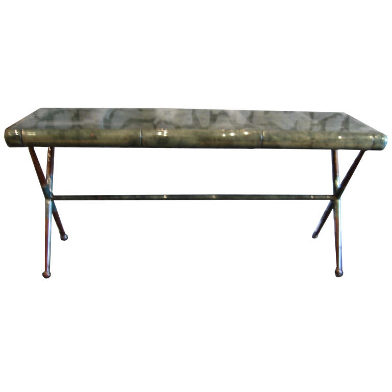 GREEN GOAT SKIN CONSOLE