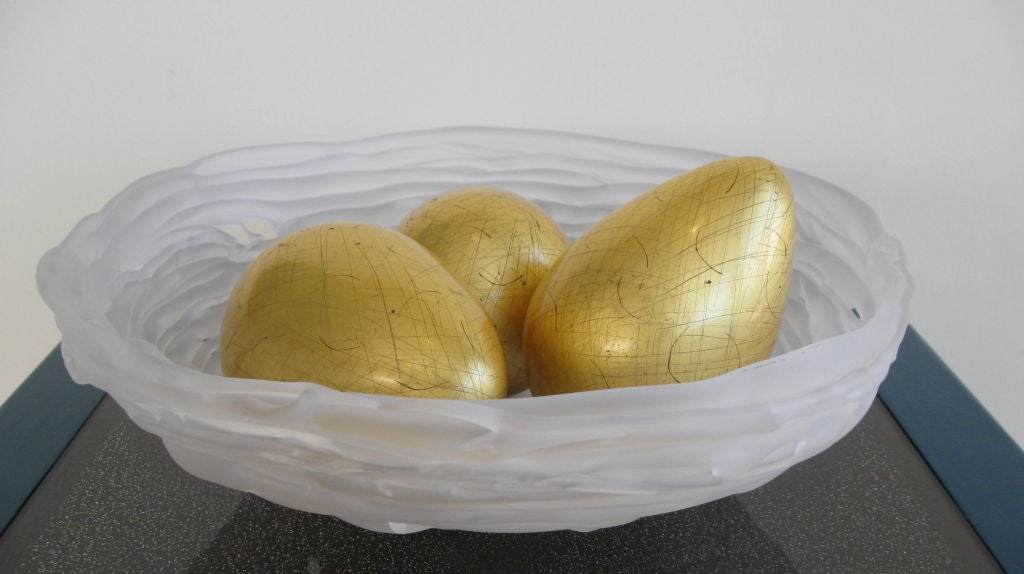 Glass Nest with Eggs