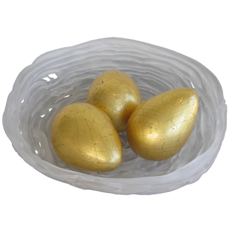 Glass Nest with Eggs