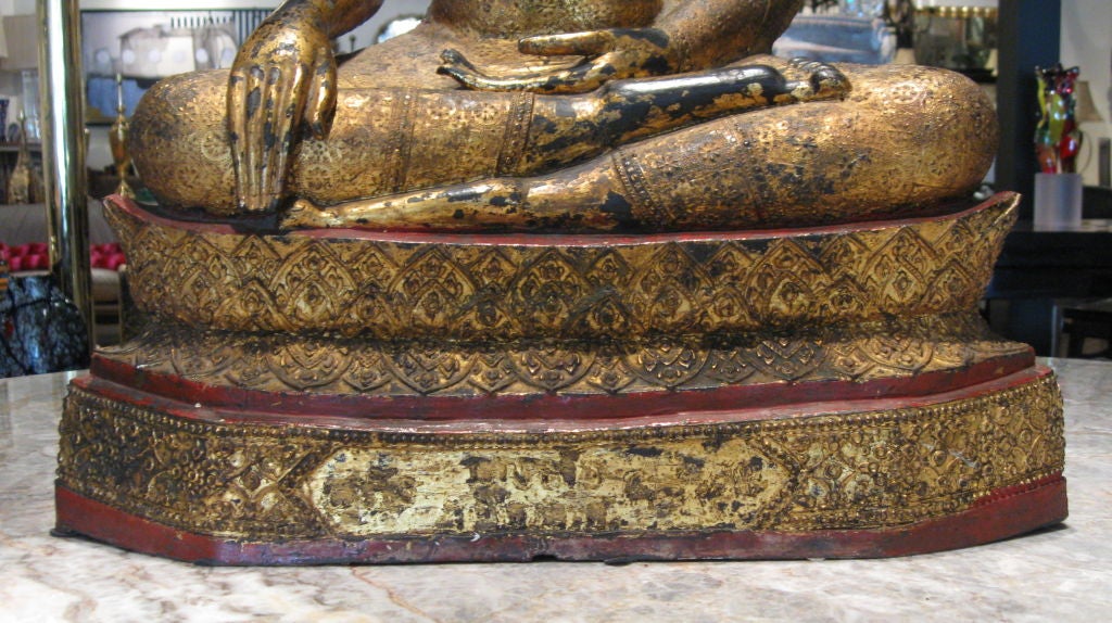 EARLY 19TH CENTURY BRONZE AND WATER GILDED BUDHA 1