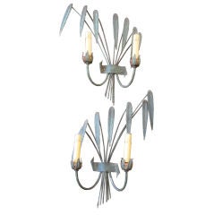 PAIR OF FORGED IRON SCONCES BY FERRACOLOR