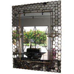 DRAMATIC HAND CARVED WOOD MIRROR DRAMATIC HAND CARVED WOOD MIRROR