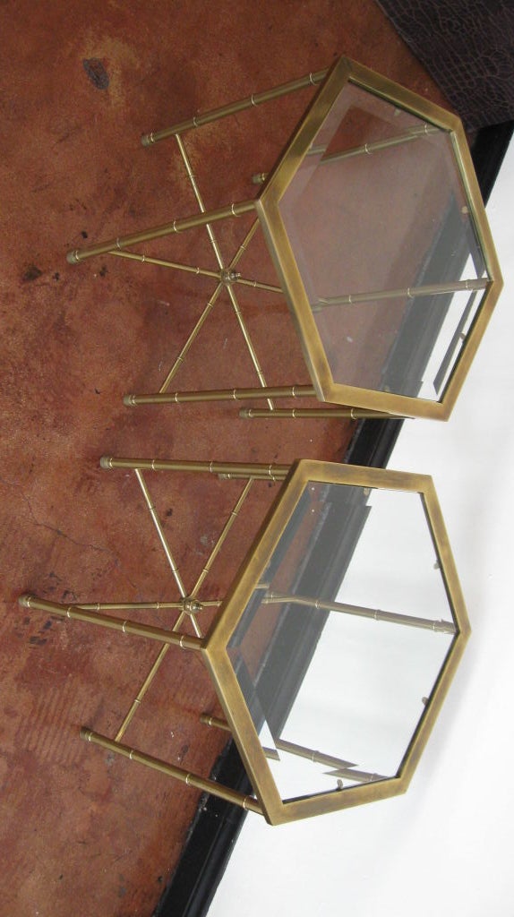 Pair of Faux Bamboo Side Tables