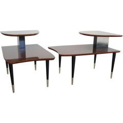 Pair Of Two Tier Two Tone Side Tables by Ico Parisi