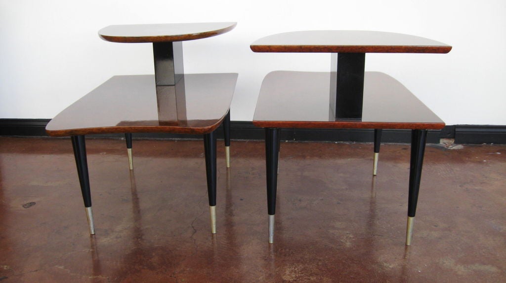 Pair Of Two Tier Two Tone Side Tables by Ico Parisi