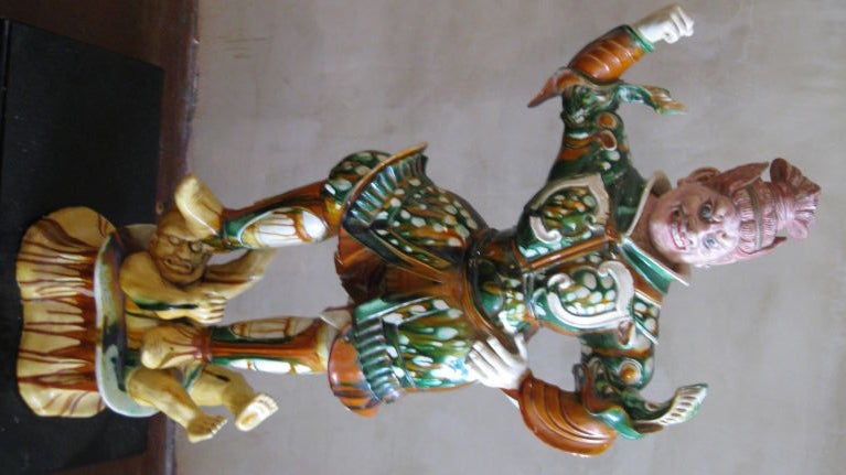 Glazed Chinese Terracotta  Mythical Warrior