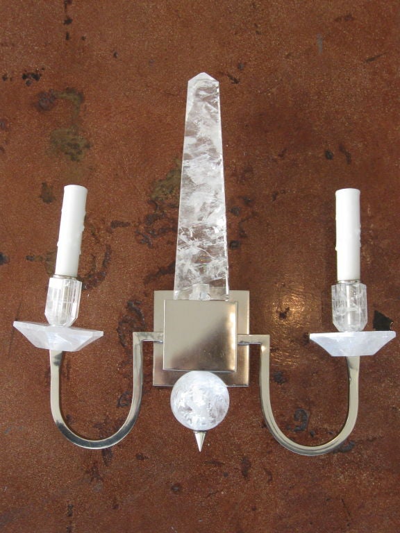 Pair of Rock Crystal Sconces