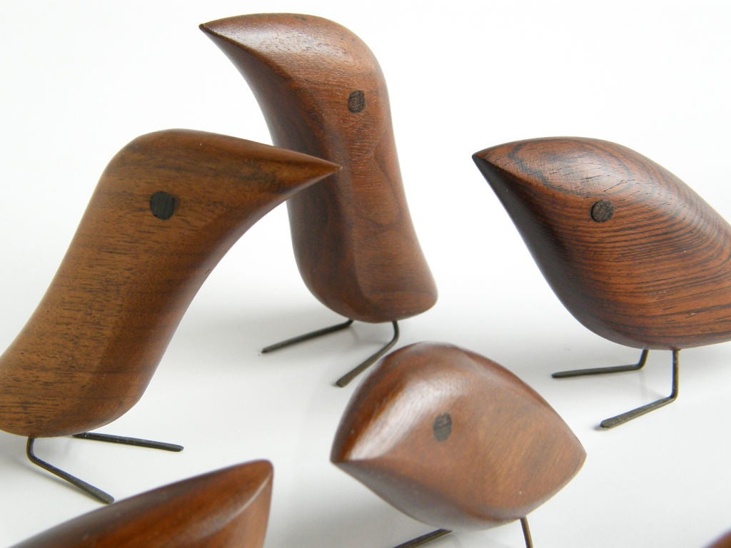 20th Century Sculptural Danish wooden birds