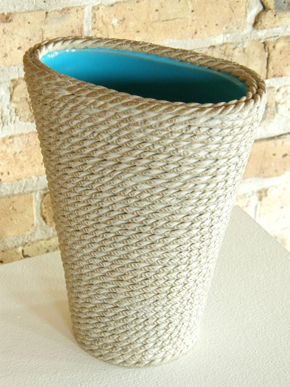 Italian Zaccagnini Ceramic Rope Vase