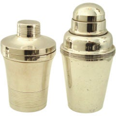 Pair of Sterling Silver Plated Cocktail Shakers