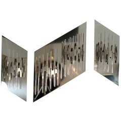 Italian Metal and Glass Light Sculpture/Sconce by G Scolari