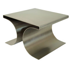 X Stool by Michel Boyer in Stainless Steel